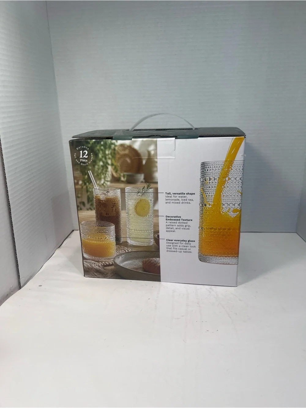 Cuisinart Textured Drinking Glass Set in Green and Clear